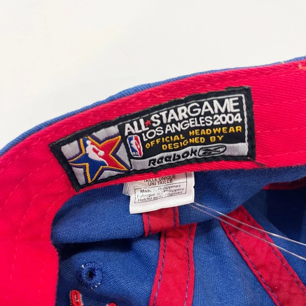 Reebok NBA All Star Game 2004 Los Angeles Blue Strapback Hat Mens OSFM Y2K Retro